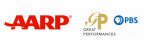 AARP logo and PBS Great Performances logo 